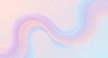Poster - Dreamy Pastel Waves: Abstract background with soft, flowing waves of pastel pink, blue, and purple, creating a dreamy and ethereal atmosphere. Perfect for modern designs and adding a touch of whimsy.