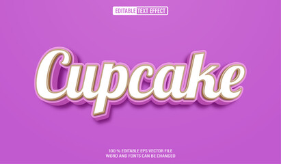 Poster - Editable 3d text style effect - Cupcake  text effect Template