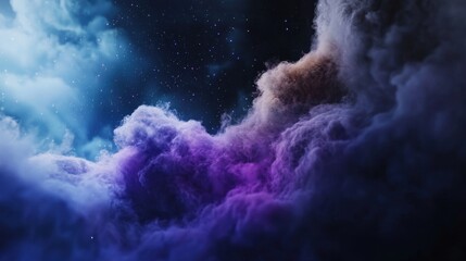 Wall Mural - a colorful cloud in the sky with a blue background