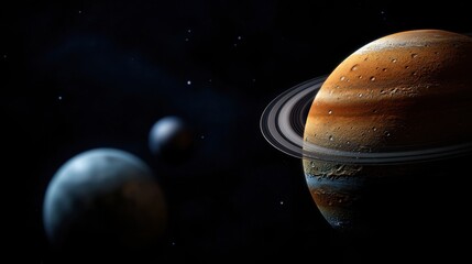 Wall Mural - a close up of a planet with a ring around it