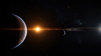 Wall Mural - a planet with a sun in the middle of it