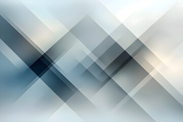 Poster - An abstract composition featuring intersecting geometric shapes in soft blue and gray hues, creating a sense of depth and movement.