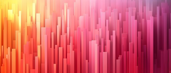 Poster - An abstract gradient of vertical bars in vibrant shades of orange and pink, creating a dynamic and energetic atmosphere that evokes feelings of creativity and excitement.