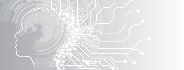 Poster - Virtual world of Artificial intelligence concept futuristic background