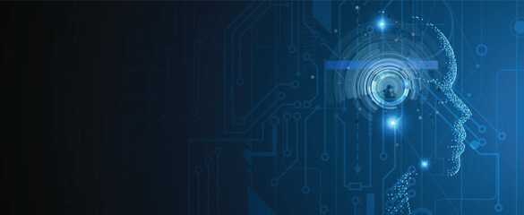 Poster - Virtual world of Artificial intelligence concept futuristic background