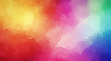 Poster - Rainbow Watercolor Wash: A vibrant and colorful abstract watercolor wash background featuring a spectrum of rainbow hues, blending seamlessly into each other.