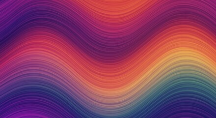 Poster - abstract waves: a captivating digital artwork showcasing vibrant, fluid lines in a spectrum of color