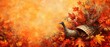 © EpicFade - Autumnal Abundance A Thanksgiving Cornucopia Overflowing with Harvest Leaves and a Decorative Turkey
