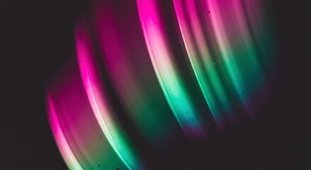 Poster - Abstract Neon Swirl: A vibrant, abstract composition showcasing swirling lines of vibrant pink and green neon light against a black background.