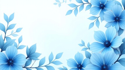  A serene, minimalist background showcasing delicate, blue flowers against a smooth, white canvas.