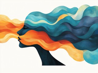 Poster - Dynamic expression of emotions through colorful waves artistic illustration modern environment abstract viewpoint
