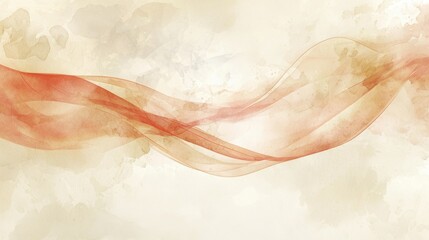 Poster - A watercolor painting of a red wave with a white background