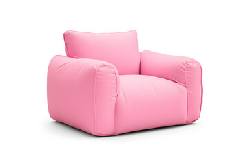 Wall Mural - Pink soft comfortable armchair isolated on white background