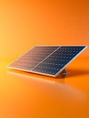 Poster - A solar panel installed on a reflective surface in a futuristic setting.