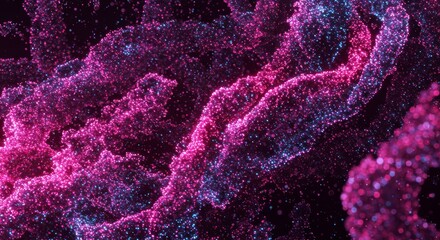 Poster - Cosmic Nebula: Abstract swirls of vibrant pink and purple glitter, resembling a nebula in space, create a mesmerizing and otherworldly visual texture.