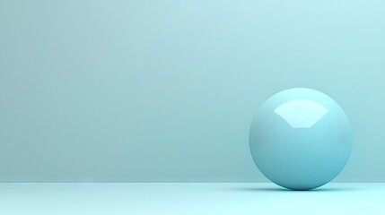 Wall Mural - Light blue sphere on light blue background