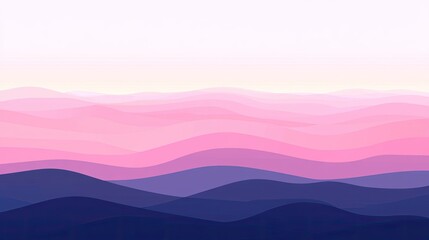 Wall Mural - Abstract mountain range landscape, soft colors, sunrise