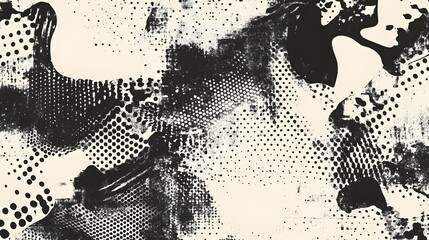 Aufkleber - Abstract Grunge Textured Background with Ink Splatters and Blots in Black and White