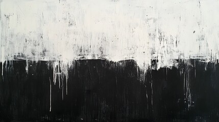 Leinwandbilder - Abstract Monochrome Painting with Contrasting Light and Dark Textures