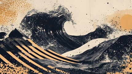 Poster - Dramatic Oceanic Swell Crashing with Powerful Motion and Energy