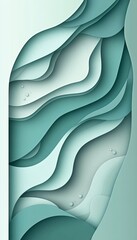 Poster - light robin s egg blue 3d low profile wave pattern on pastel turquoise gradient background