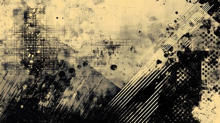 Aufkleber - Dynamic Grunge Splatter and Abstract Paint Textured Background in Monochrome and Vibrant Colors for Creative Design