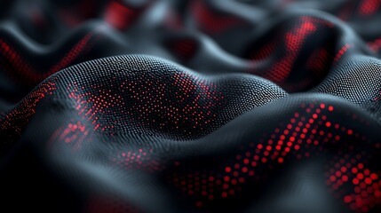 Wall Mural - glowing red hexagonal digital network