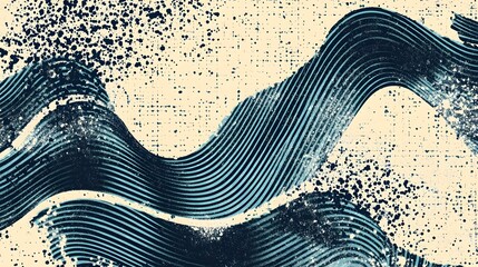 Aufkleber - Flowing Liquid Waves in Monochrome Gradient Abstract Art Design