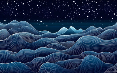 Poster - Starry night sky background vector illustration