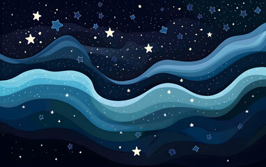 Poster - Starry night sky background vector illustration
