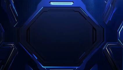 Poster - Blue technology background with a hexagonal pattern