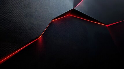 Wall Mural - glowing red hexagonal digital network