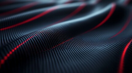 Wall Mural - glowing red hexagonal digital network