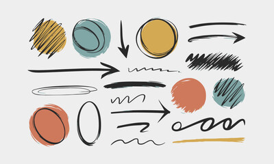 Fototapete - A modern vector illustration of hand-drawn sketch-style elements, easily editable.