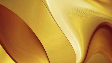 Poster - Captivating Golden Backdrop with Flowing Curved Shapes in Kinetic Fluid Gradient Animation