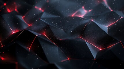 Wall Mural - glowing red hexagonal digital network