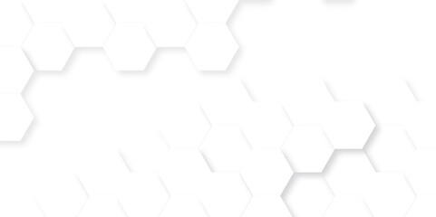 Fototapete - Background with hexagons. Abstract background with lines. white texture background. hexagon abstract background. Surface polygon pattern with glowing hexagon paper texture and futuristic business.	