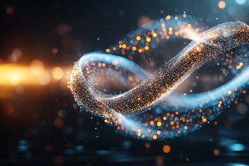 Poster - Colorful light trails create a mesmerizing abstract swirl in a digital art piece showcasing movement and energy