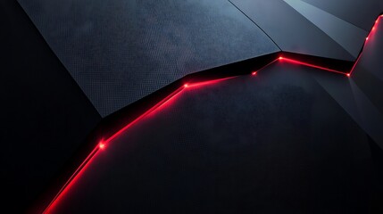 Wall Mural - glowing red hexagonal digital network