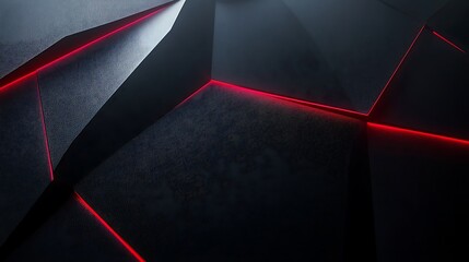 Wall Mural - glowing red hexagonal digital network
