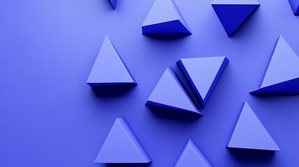 Canvas Print - Abstract geometric triangles, blue background. Possible use stock photo, graphic design, advertising