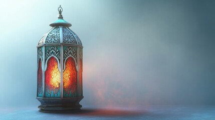 Wall Mural - Elegant Ramadan Lantern Illuminated Glowing Light Festive Celebration Islamic Culture Decor