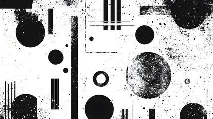 Leinwandbilder - Abstract Geometric Shapes and Textures in Monochrome Composition