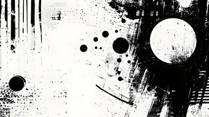 Aufkleber - Abstract Monochrome Geometric Shapes Digital Composition with Contrasting Light and Dark Elements
