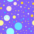 © CreativeVirginia - このシームレスなデジタルパターンコレクションは、カラフルな惑星、輝く星、銀河の背景を特徴とした鮮やかな宇宙テーマのデザインです。パステルトーンとスタイリッシュなディテールが遊び心とモダンな雰囲気を演出し、デザインプロジェクト、生地、パッケージング、壁紙、子供向けのグラフィックに最適です。