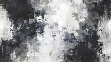 Poster - Atmospheric Monochrome Abstract Painting with Ethereal Clouds and Lighting Effects