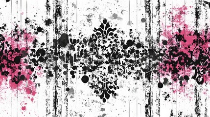 Aufkleber - Dramatic Abstract Grunge Splash and Drip Background with Pink and Black Tones