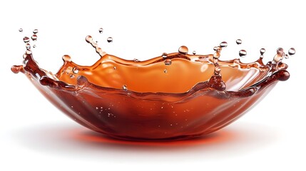 Poster - Dramatic and captivating image of an orange liquid splash creating a dynamic and energetic visual in a glass bowl with vibrant ripple effects and a mesmerizing abstract design