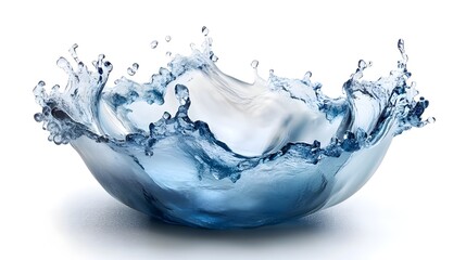 Poster - Dramatic and captivating splash of clear blue liquid in various shades and motions creating an abstract and energetic aquatic display  The splashing water appears to be in a state of constant flux