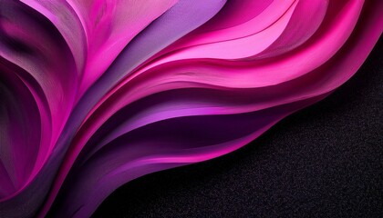 Wall Mural - black purple and pink abstract poster with vibrant color waves and grainy noise texture